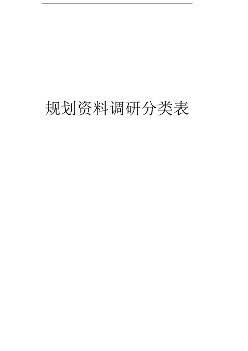 总规调研资料清单