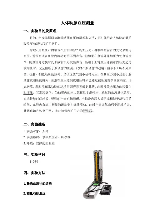 生理学实验教案——人体动脉血压测量