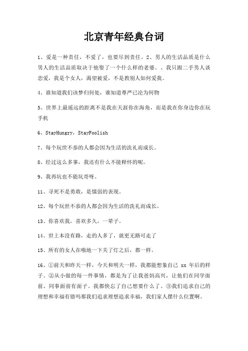 北京青年台词