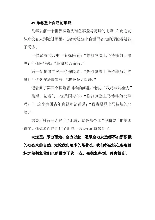 史旭栋-演讲口才·经典故事~49你将登上自己的顶峰