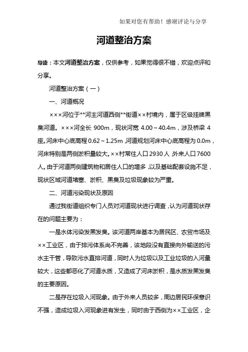 河道整治方案