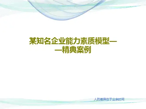 某知名企业能力素质模型——精典案例178页PPT