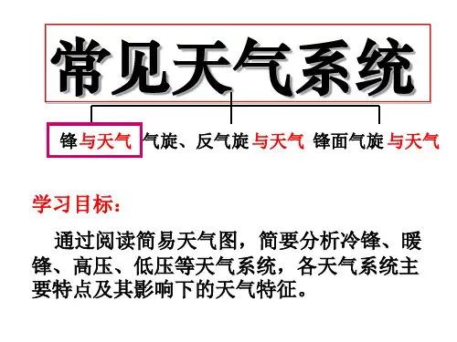 常见的天气系统——气旋和反气旋