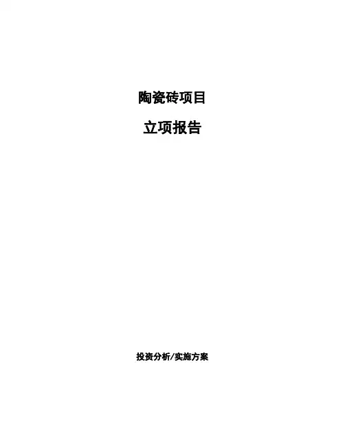 陶瓷砖项目立项报告