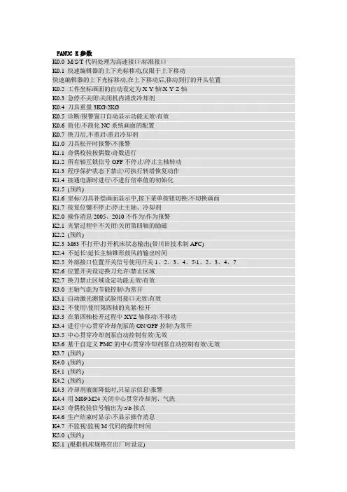 FANUC-pmc-K参数