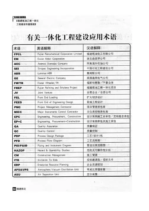 工程建设词汇术语表新
