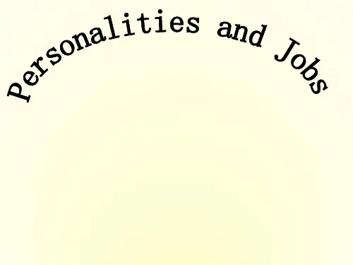 高中英语 Unit13 lesson2《People》Personalities and Jobs课件1 北师大版必修5