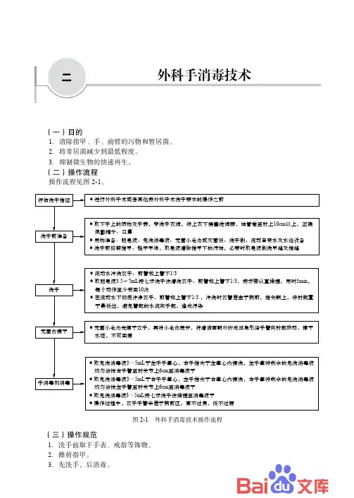 临床护理技术操作流程与规范二、外科手消毒技术