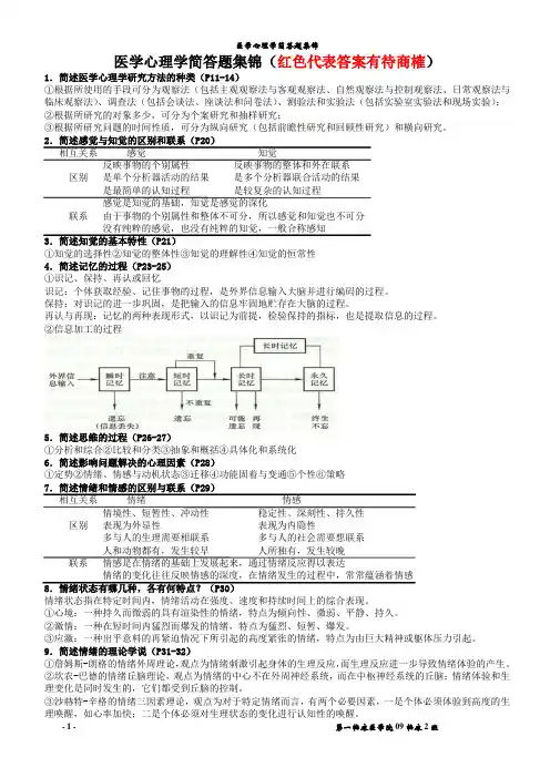 医学心理学简答题集锦