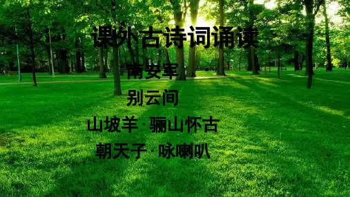 人教部编版九年级语文下册第六单元《课外古诗词诵读》 PPT