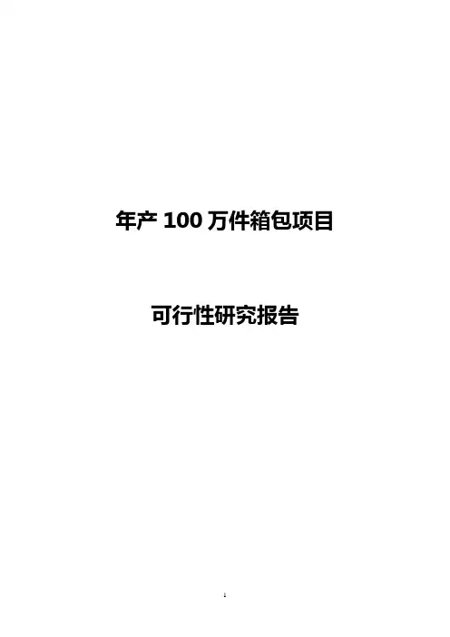 年产100万件箱包项目可行性研究报告