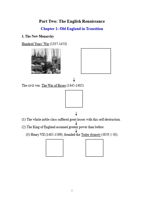 Part Two The English__ Renaissance
