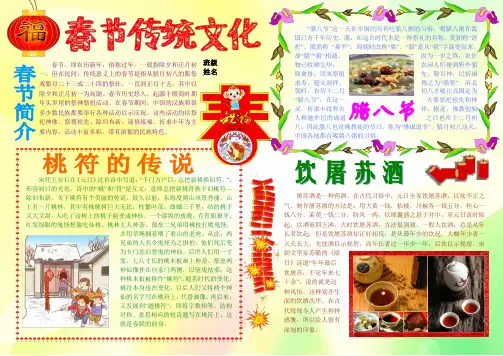 春节传统文化927A4新年春节电子小报成品,欢度春节手抄报模板,新年快乐电子简报,小学生传统节日板报