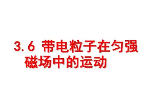 3.6带电粒子在匀强磁场中的运动课件