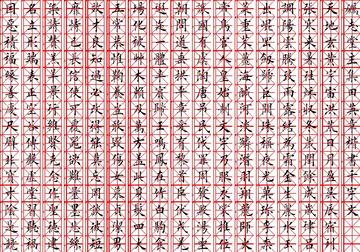 田英章楷书千字文 打印