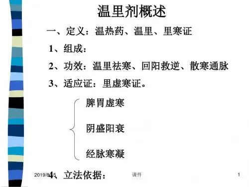 方剂学课件11温里剂