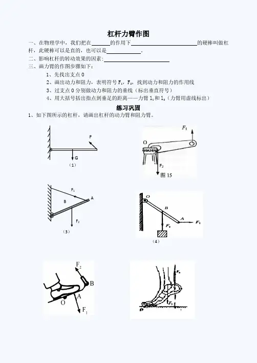 专题练习：杠杆力臂作图