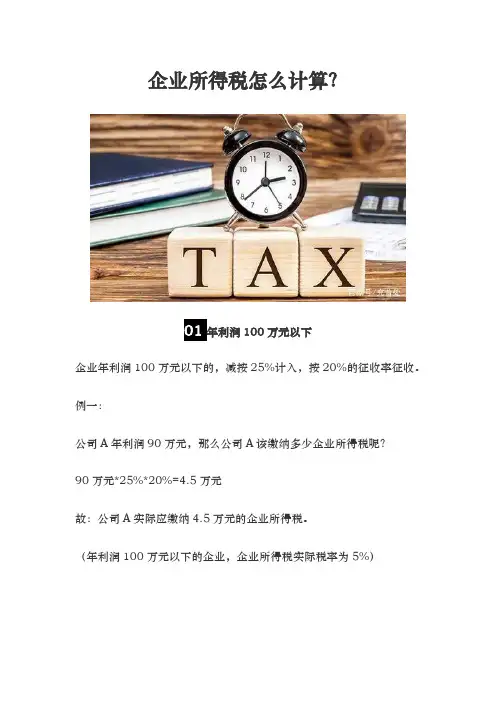 企业所得税怎么计算？