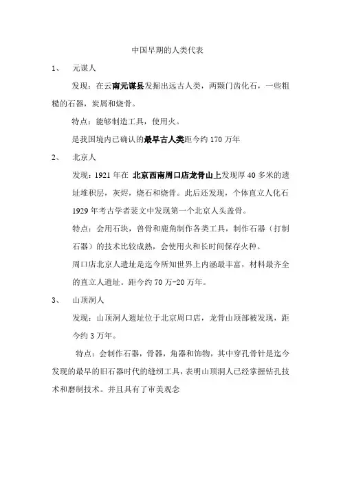 史前时期-1早期人类代表