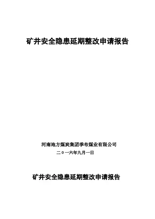 延期整改申请报告 2