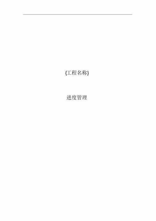 项目进度报告模板