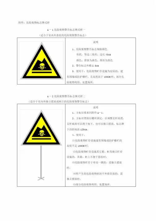 危险废物标识标牌规定