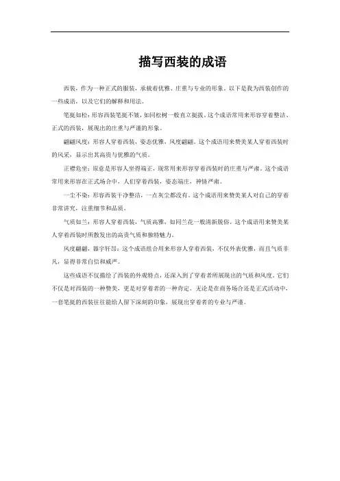 描写西装的成语