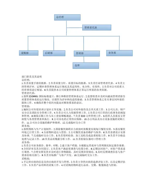 餐饮业质量管理体系手册