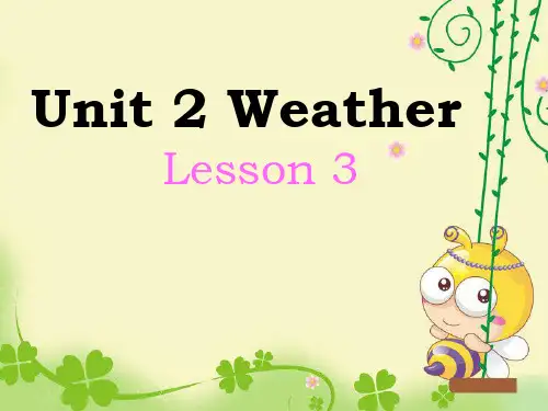 二年级下册英语课件-Unit 2 Weather Lesson 3人教(新起点) (共15张PPT)