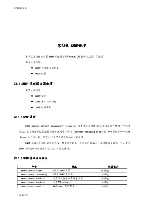 第23章SNMP配置
