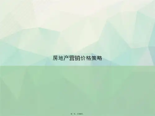 房地产营销价格策略讲课文档