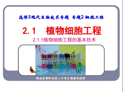 人教版高中生物选修3课件:专题二细胞工程(选修三)