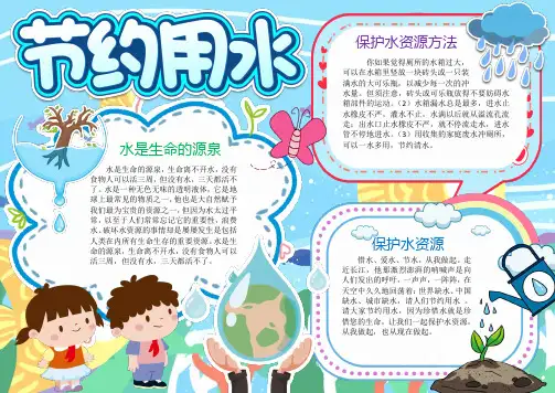 节约用水保护水资源手抄报word模版