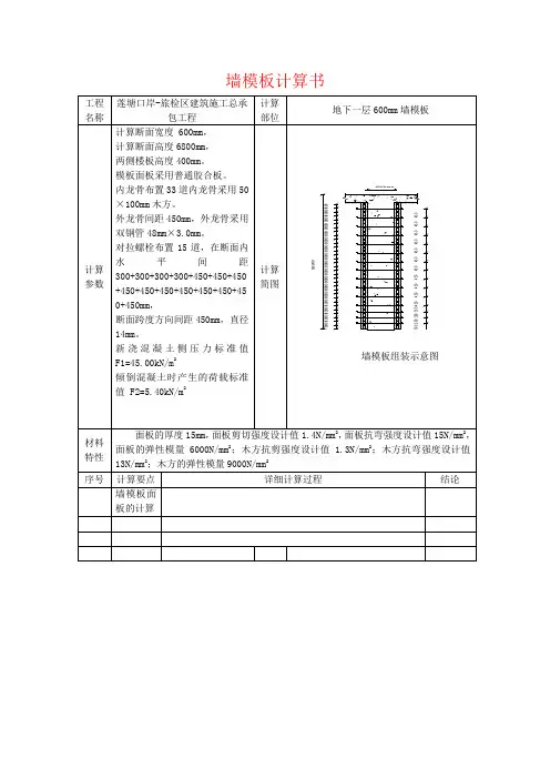 墙模板计算书(6800)