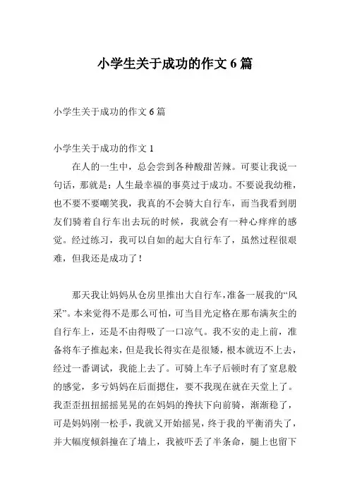 小学生关于成功的作文6篇