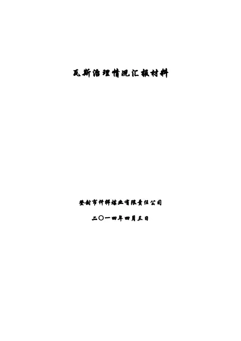 瓦斯治理情况汇报材料