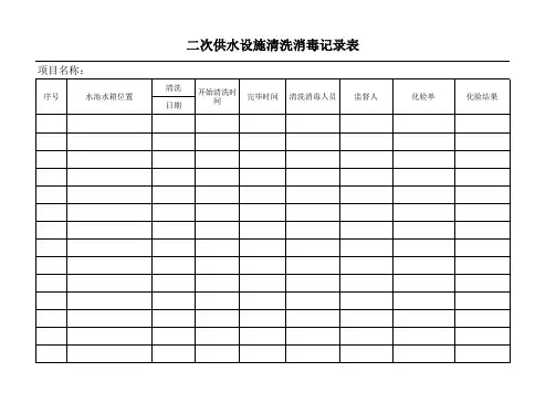 03二次供水设施清洗消毒记录表