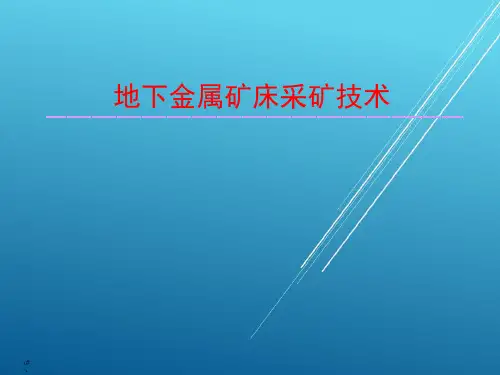 采矿概论(地下金属采矿)——【注安精品资源】