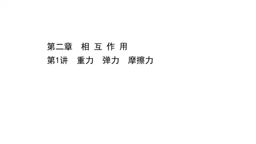 2021届高考物理二轮复习课件:第二章 第1讲 重力 弹力 摩擦力