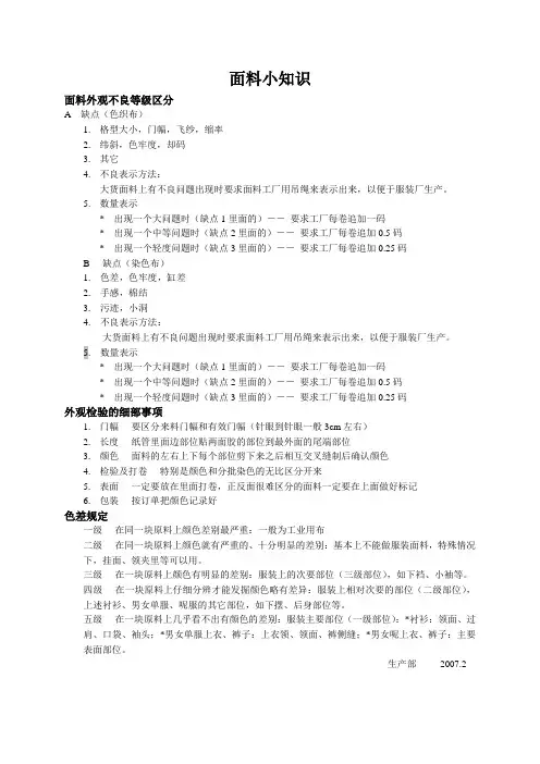 面料小知识