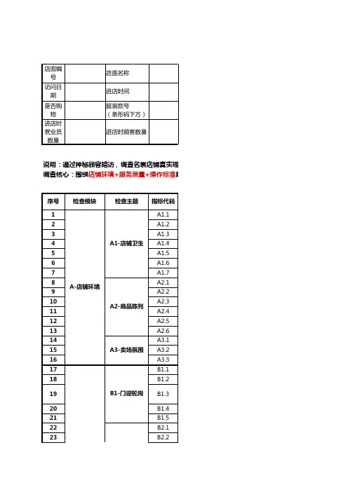 8.5-神秘顾客暗访调查表