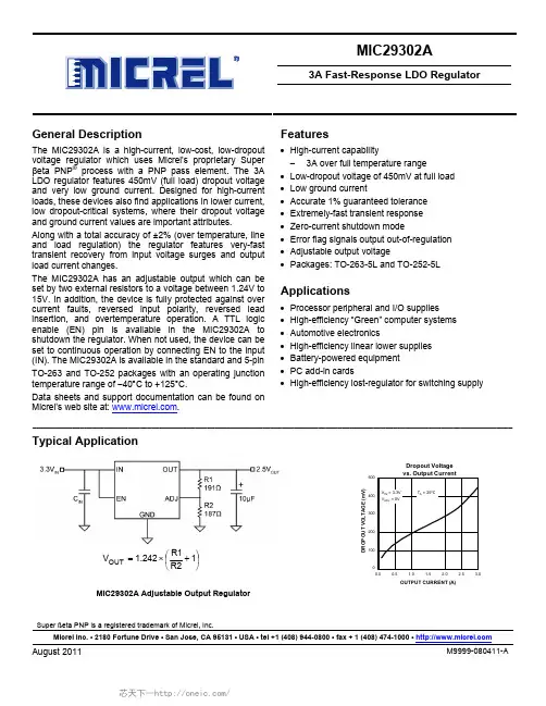 MIC29302AWU TR, 规格书,Datasheet 资料
