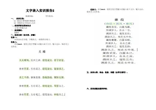 文字录入实训报告2