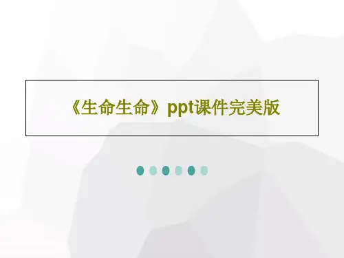 《生命生命》ppt课件完美版31页PPT