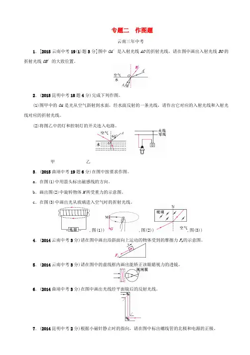 (中考命题研究)2020中考物理试题：专题二_作图题_含答案