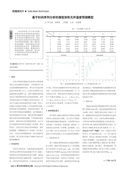 基于时间序列分析的微型加热元件温度预测模型