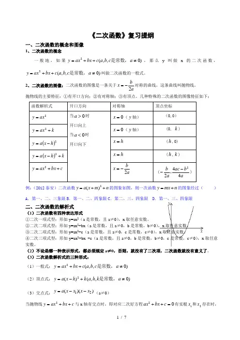 二次函数复习 自己整理