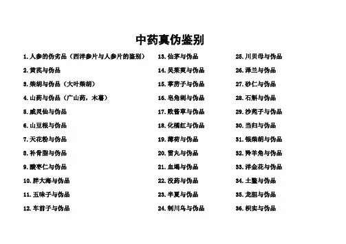 中药真伪鉴别