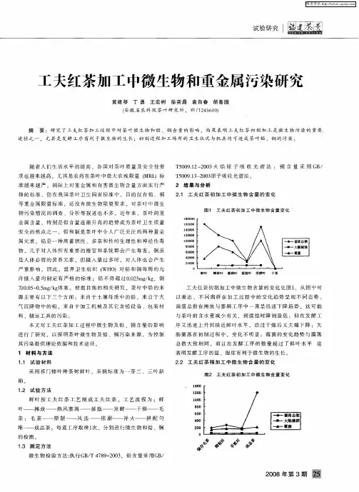 工夫红茶加工中微生物和重金属污染研究