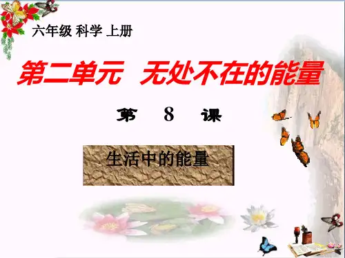 六年级科学上册第8课生活中的能量 PPT精品课件3冀教版